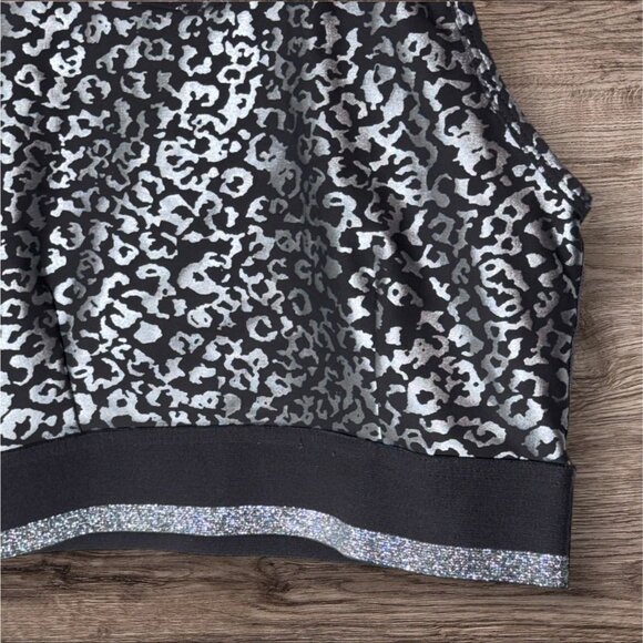 Mono B Metallic Leopard Print Athletic Sports Bra *See photo # 6* - Picture 3 of 6